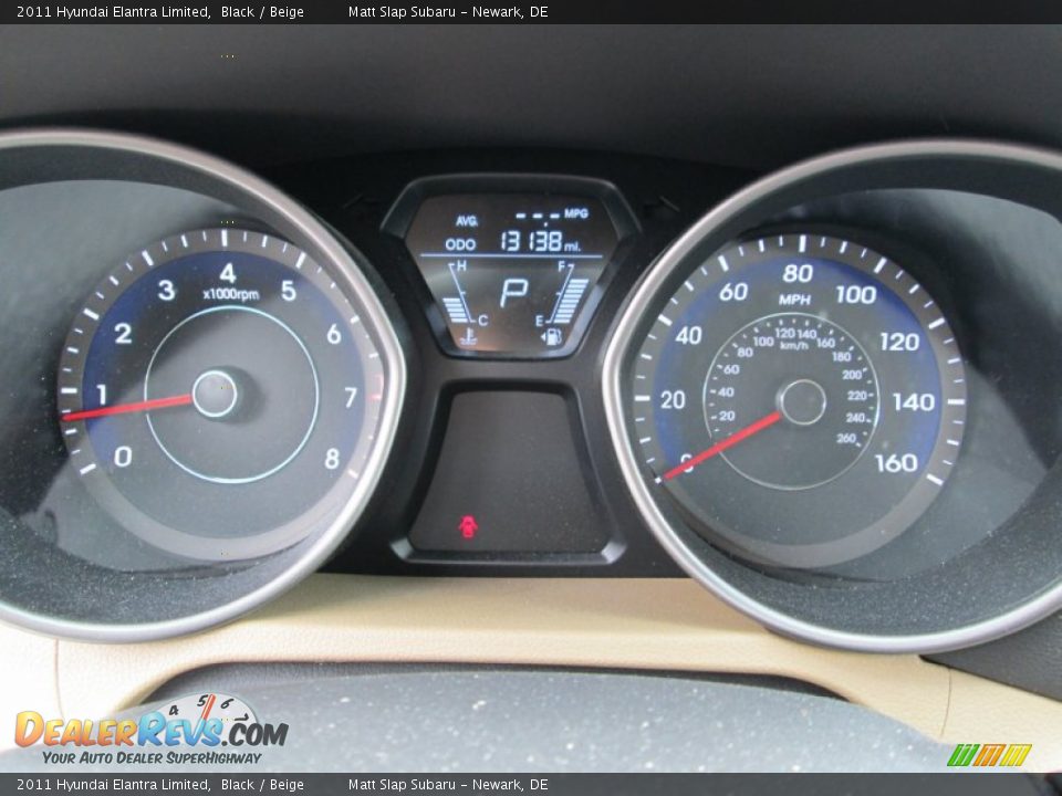2011 Hyundai Elantra Limited Black / Beige Photo #27