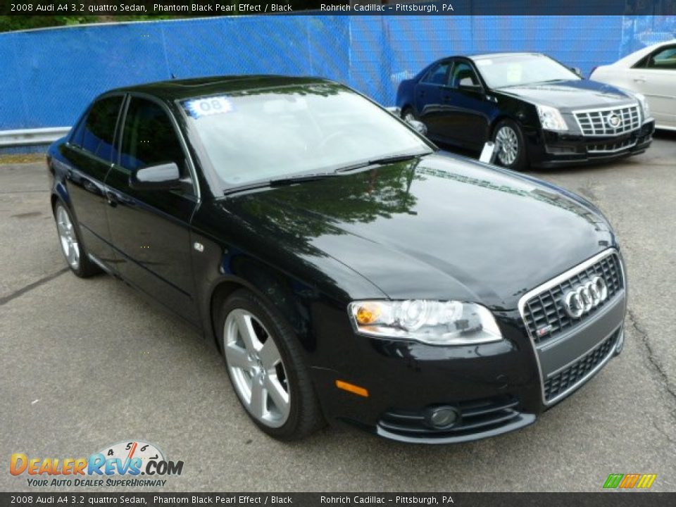 2008 Audi A4 3.2 quattro Sedan Phantom Black Pearl Effect / Black Photo #3