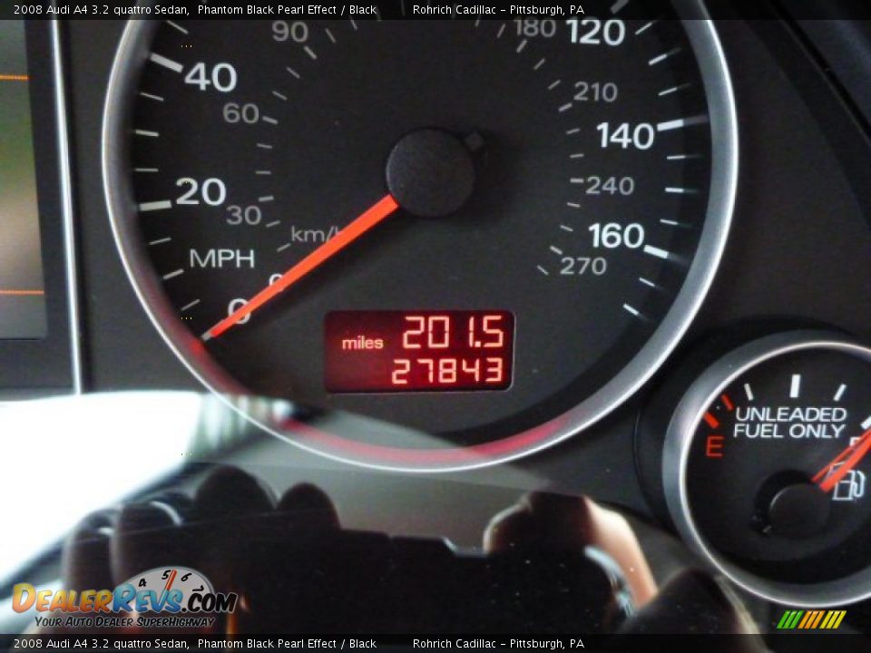 2008 Audi A4 3.2 quattro Sedan Phantom Black Pearl Effect / Black Photo #9
