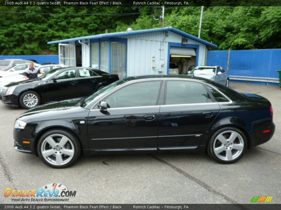2008 Audi A4 3.2 quattro Sedan Phantom Black Pearl Effect / Black Photo #10