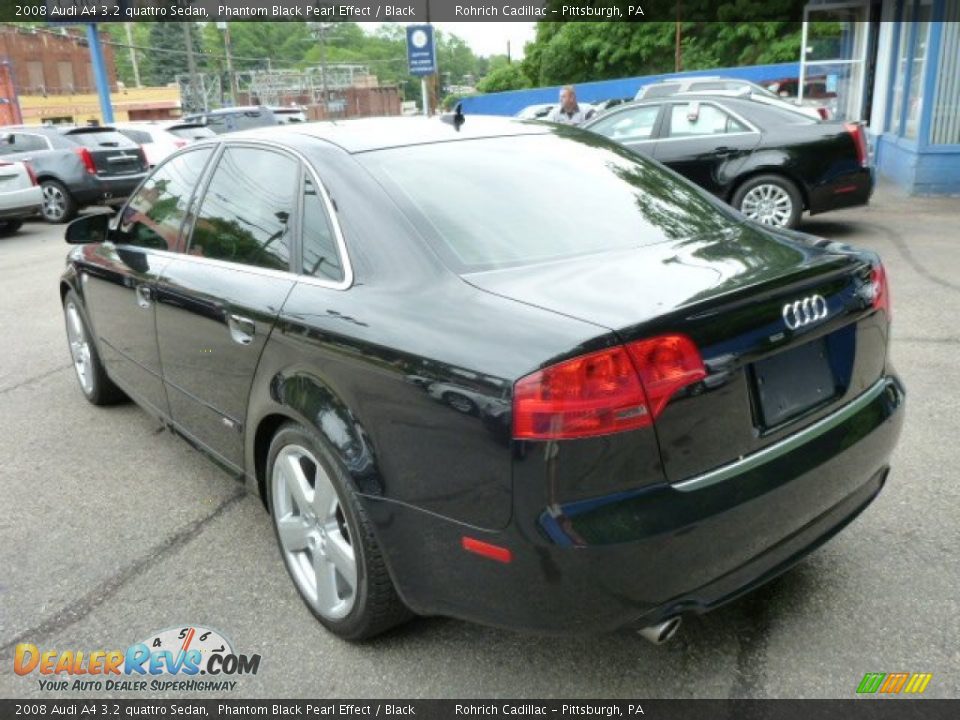 2008 Audi A4 3.2 quattro Sedan Phantom Black Pearl Effect / Black Photo #11