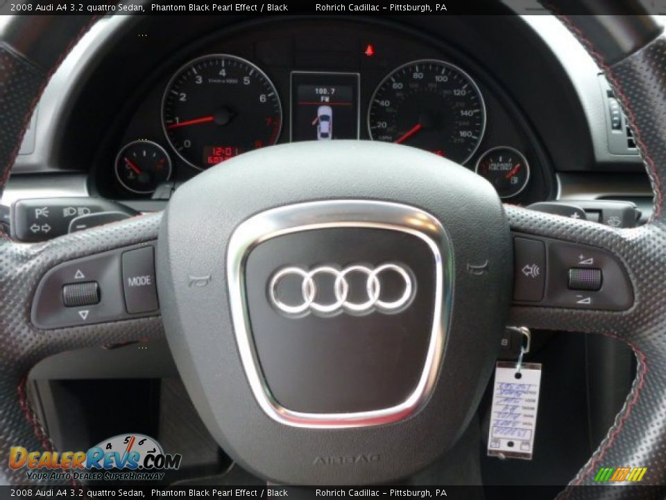 2008 Audi A4 3.2 quattro Sedan Phantom Black Pearl Effect / Black Photo #18