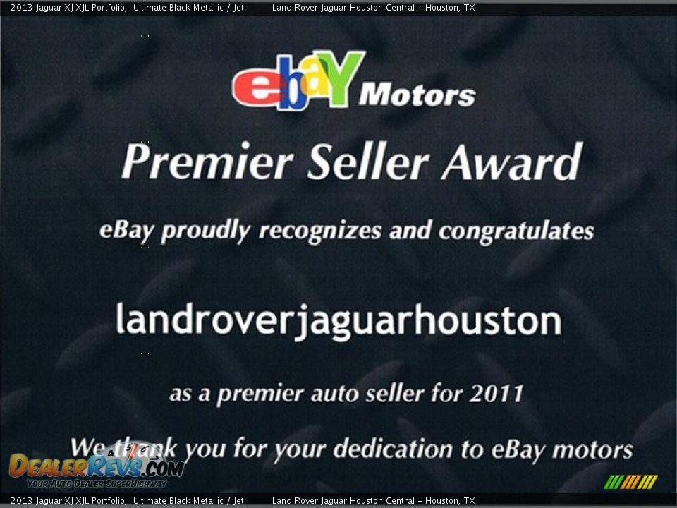 2013 Jaguar XJ XJL Portfolio Ultimate Black Metallic / Jet Photo #20