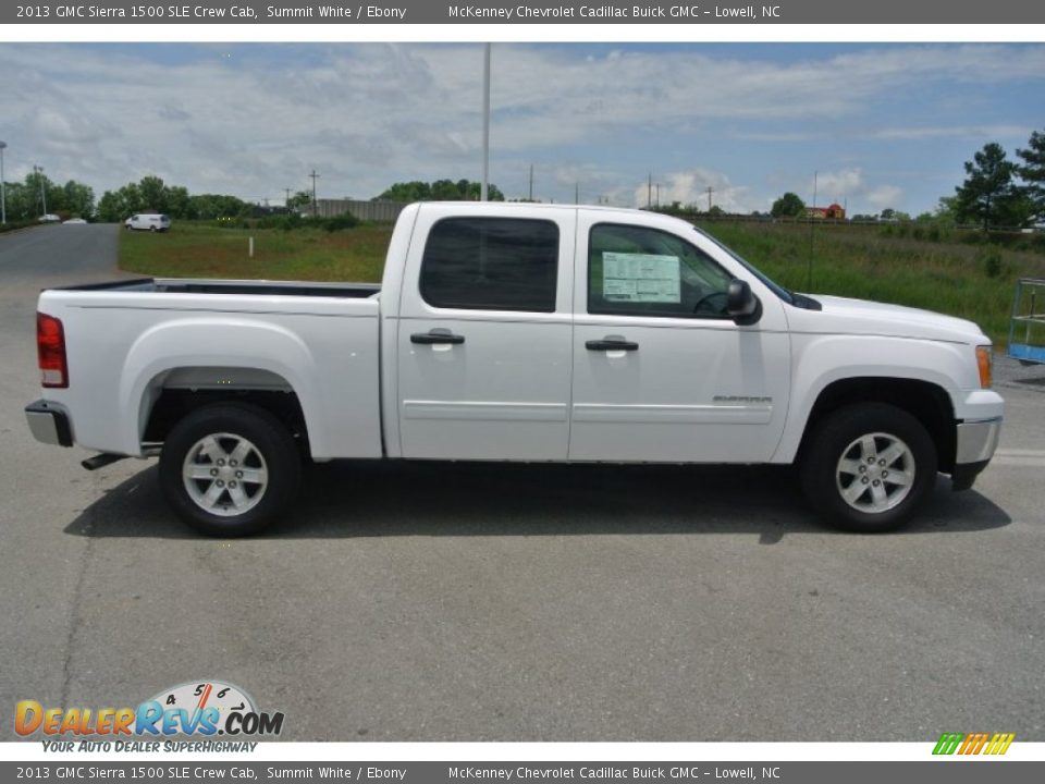 2013 GMC Sierra 1500 SLE Crew Cab Summit White / Ebony Photo #6