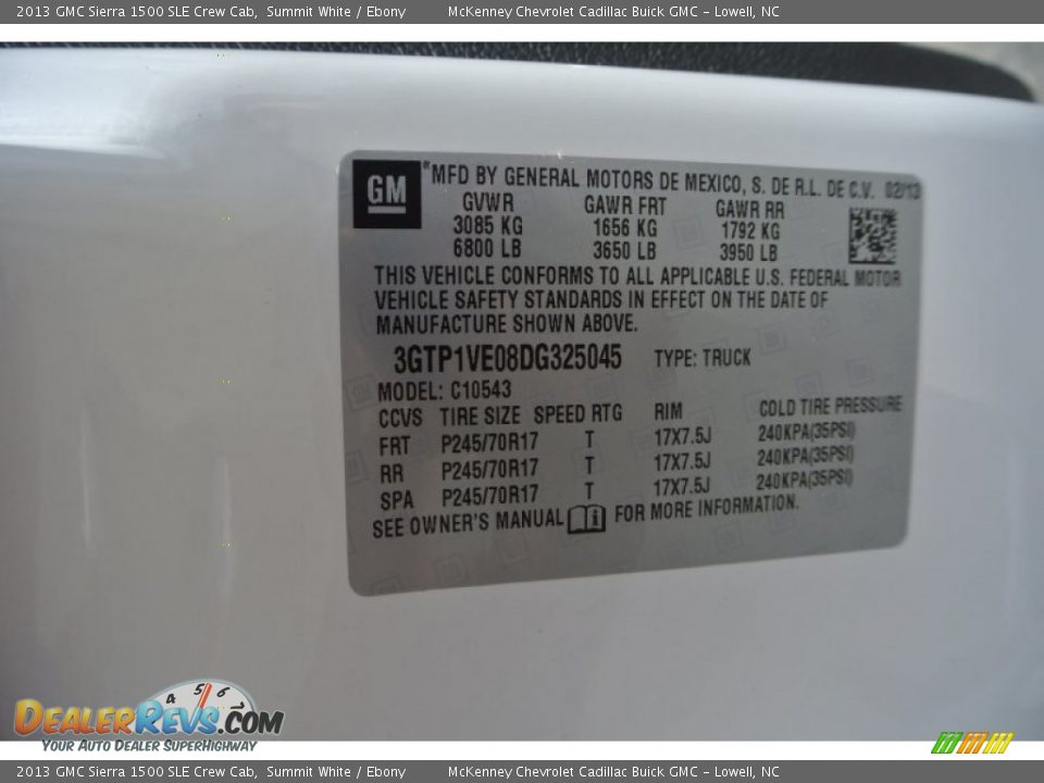 2013 GMC Sierra 1500 SLE Crew Cab Summit White / Ebony Photo #7