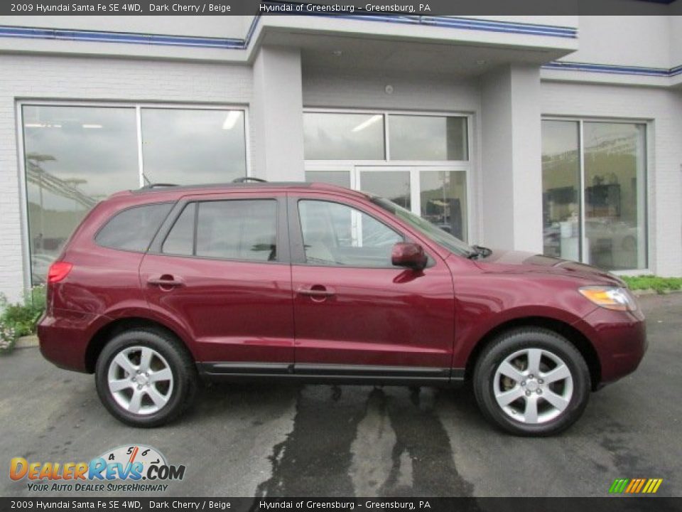 2009 Hyundai Santa Fe SE 4WD Dark Cherry / Beige Photo #2