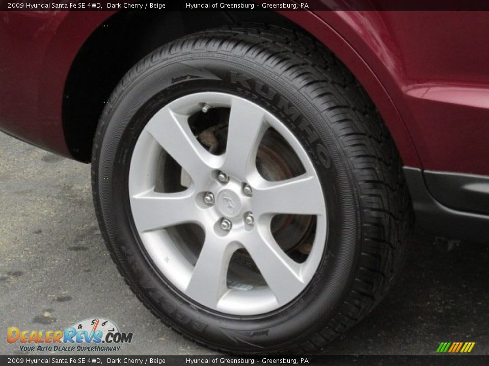 2009 Hyundai Santa Fe SE 4WD Dark Cherry / Beige Photo #3