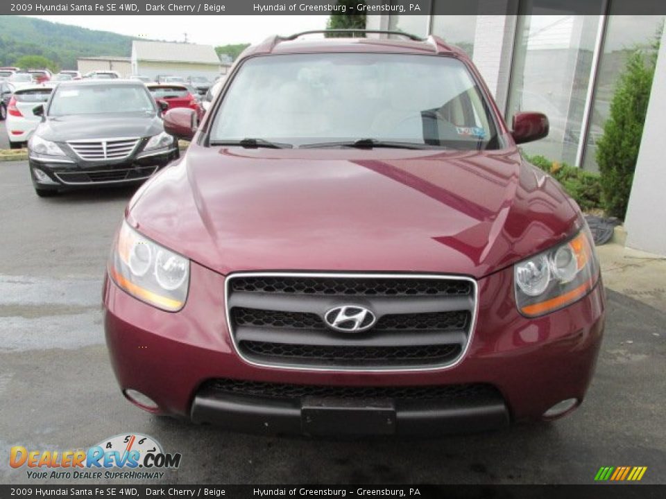 2009 Hyundai Santa Fe SE 4WD Dark Cherry / Beige Photo #5