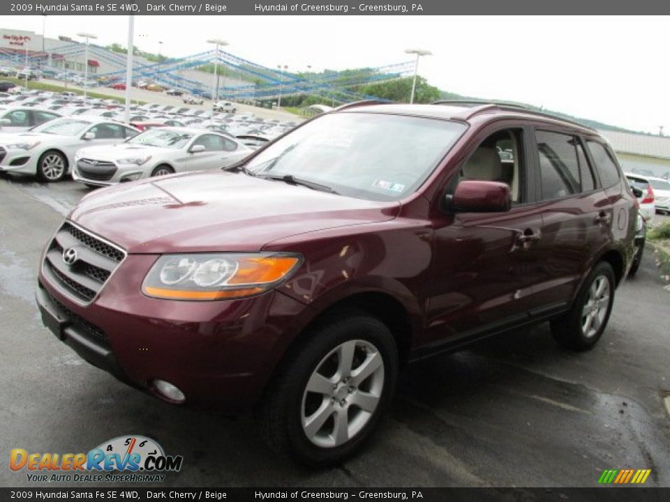 2009 Hyundai Santa Fe SE 4WD Dark Cherry / Beige Photo #6