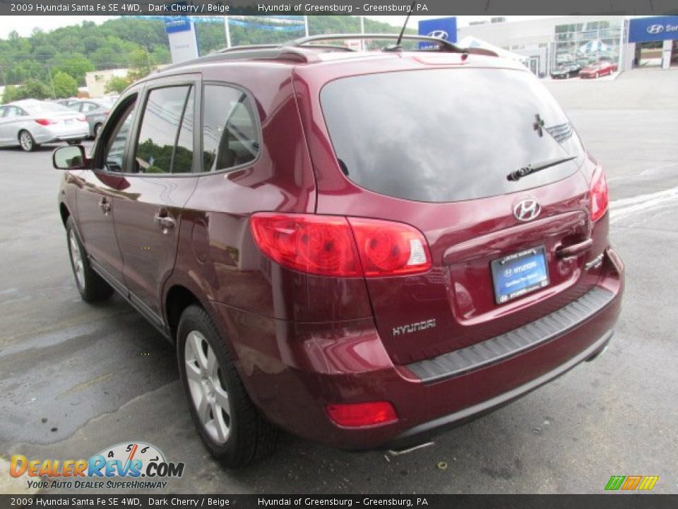 2009 Hyundai Santa Fe SE 4WD Dark Cherry / Beige Photo #8