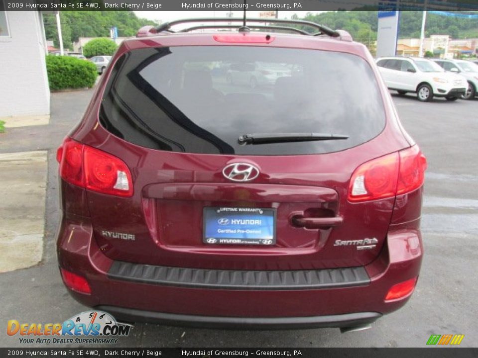 2009 Hyundai Santa Fe SE 4WD Dark Cherry / Beige Photo #9