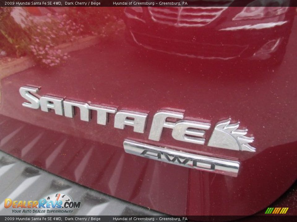 2009 Hyundai Santa Fe SE 4WD Dark Cherry / Beige Photo #11