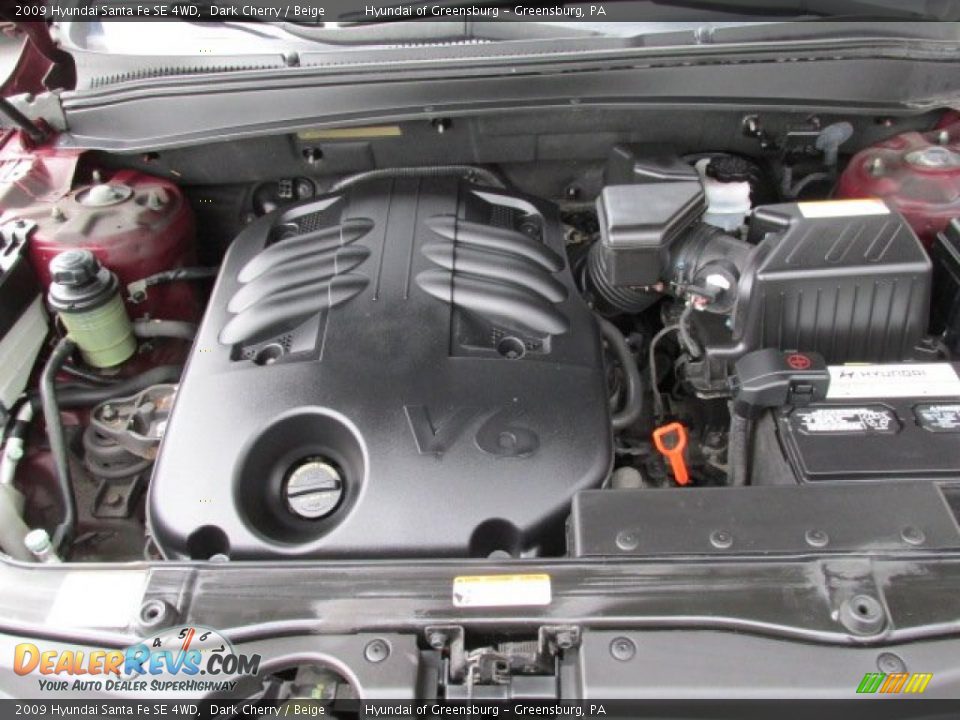 2009 Hyundai Santa Fe SE 4WD Dark Cherry / Beige Photo #12