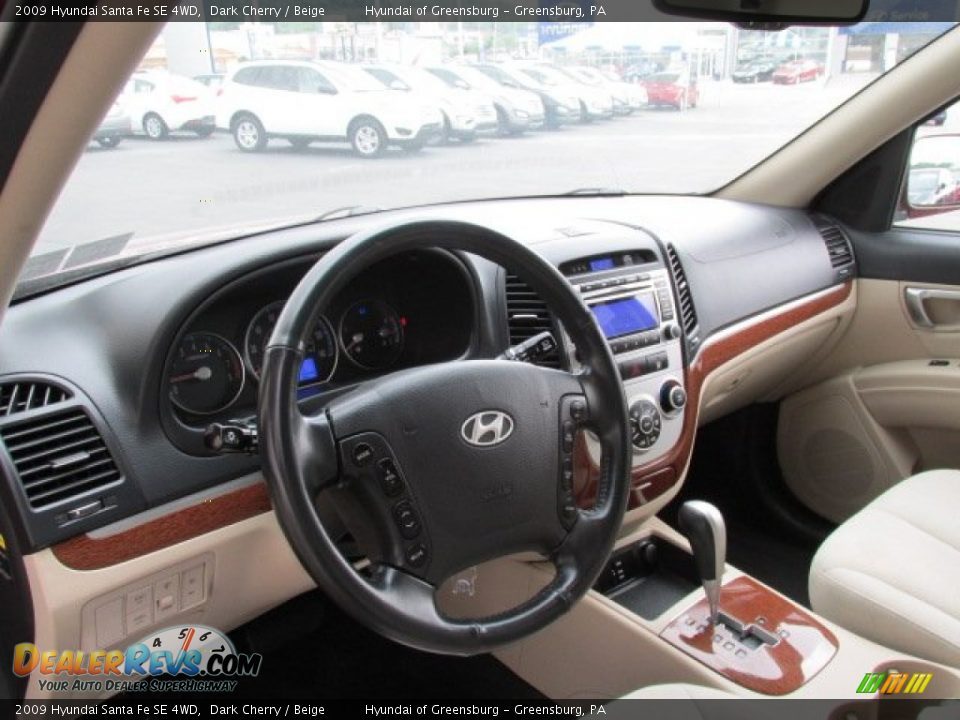 2009 Hyundai Santa Fe SE 4WD Dark Cherry / Beige Photo #13