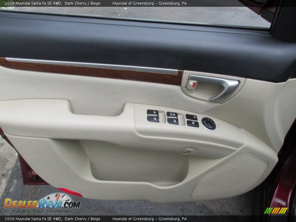 2009 Hyundai Santa Fe SE 4WD Dark Cherry / Beige Photo #15