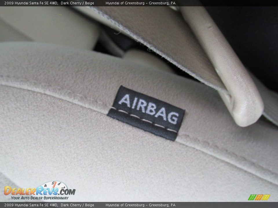 2009 Hyundai Santa Fe SE 4WD Dark Cherry / Beige Photo #17