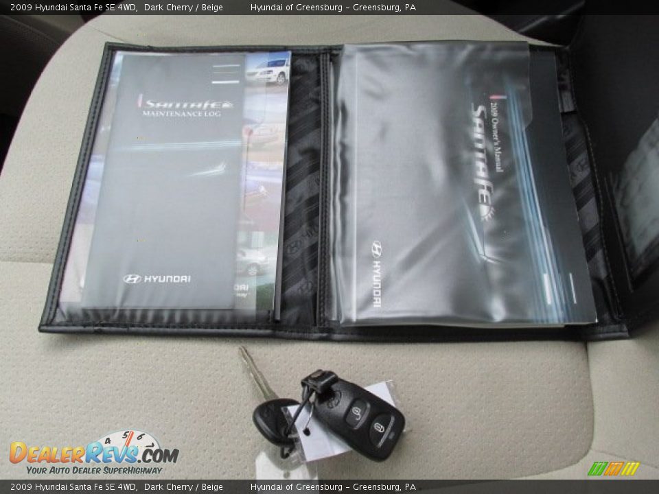2009 Hyundai Santa Fe SE 4WD Dark Cherry / Beige Photo #23