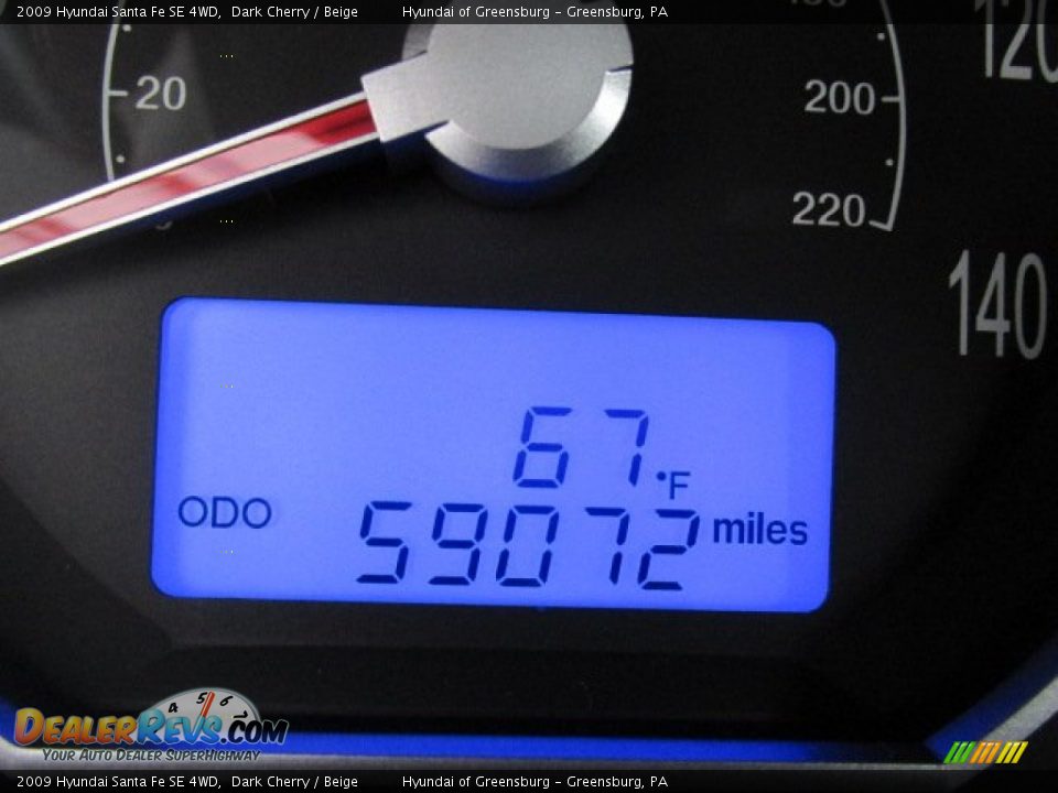 2009 Hyundai Santa Fe SE 4WD Dark Cherry / Beige Photo #25