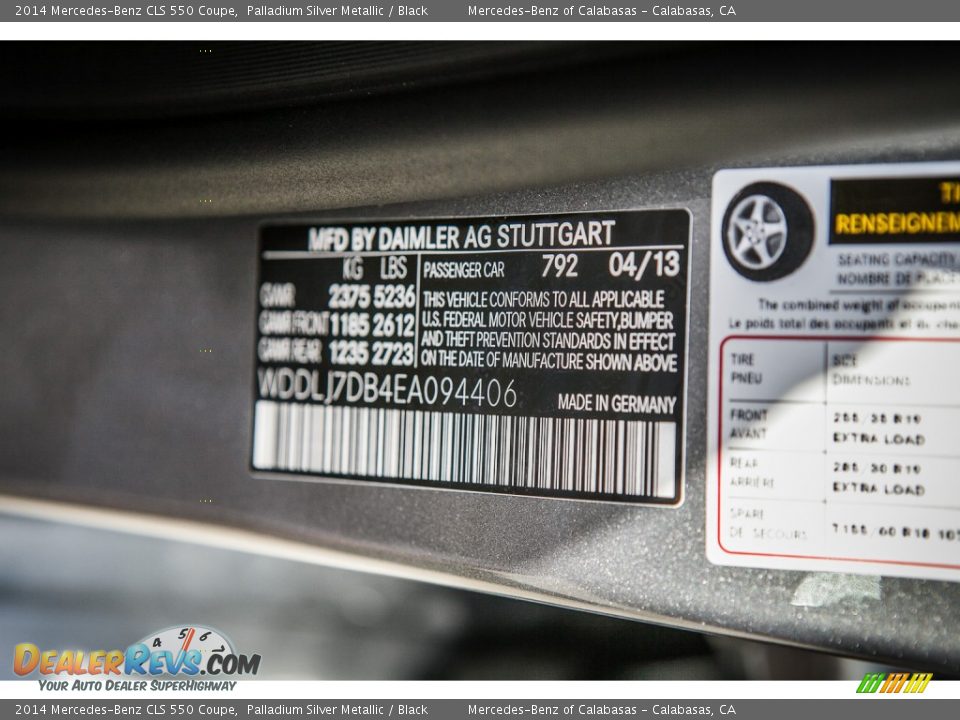 2014 Mercedes-Benz CLS 550 Coupe Palladium Silver Metallic / Black Photo #7