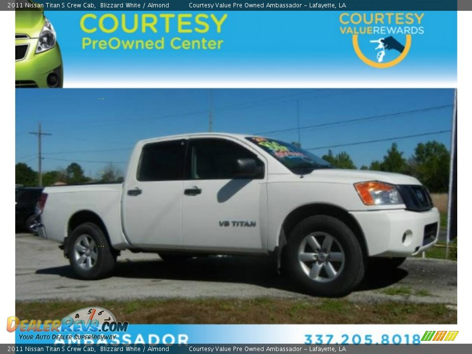 2011 Nissan Titan S Crew Cab Blizzard White / Almond Photo #1