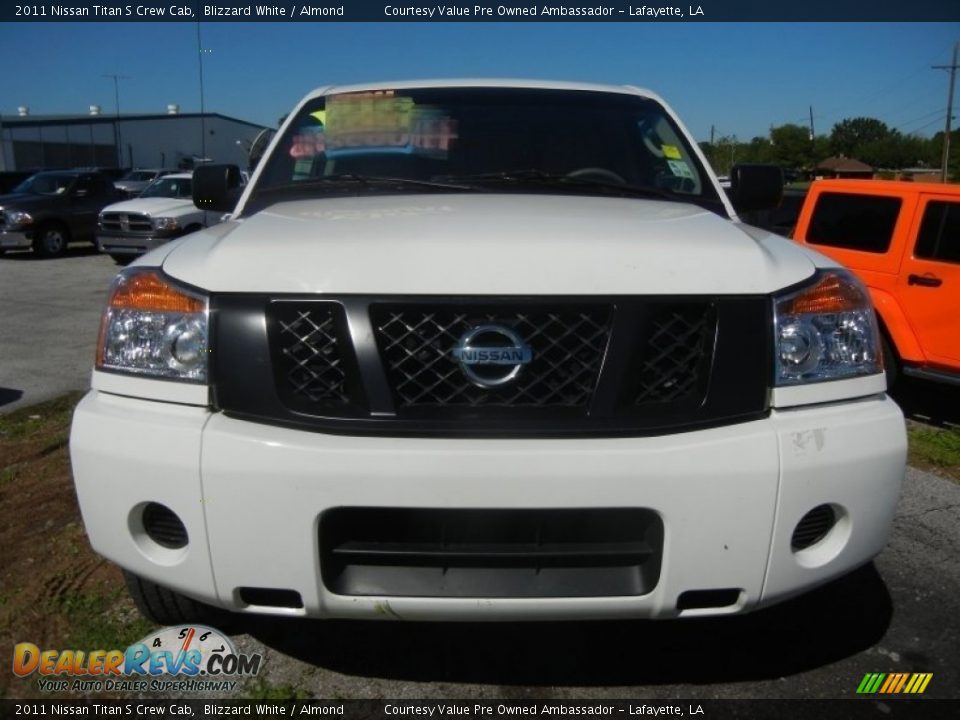 2011 Nissan Titan S Crew Cab Blizzard White / Almond Photo #2