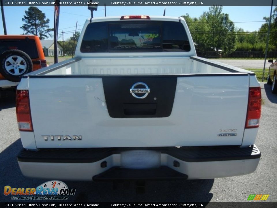 2011 Nissan Titan S Crew Cab Blizzard White / Almond Photo #3