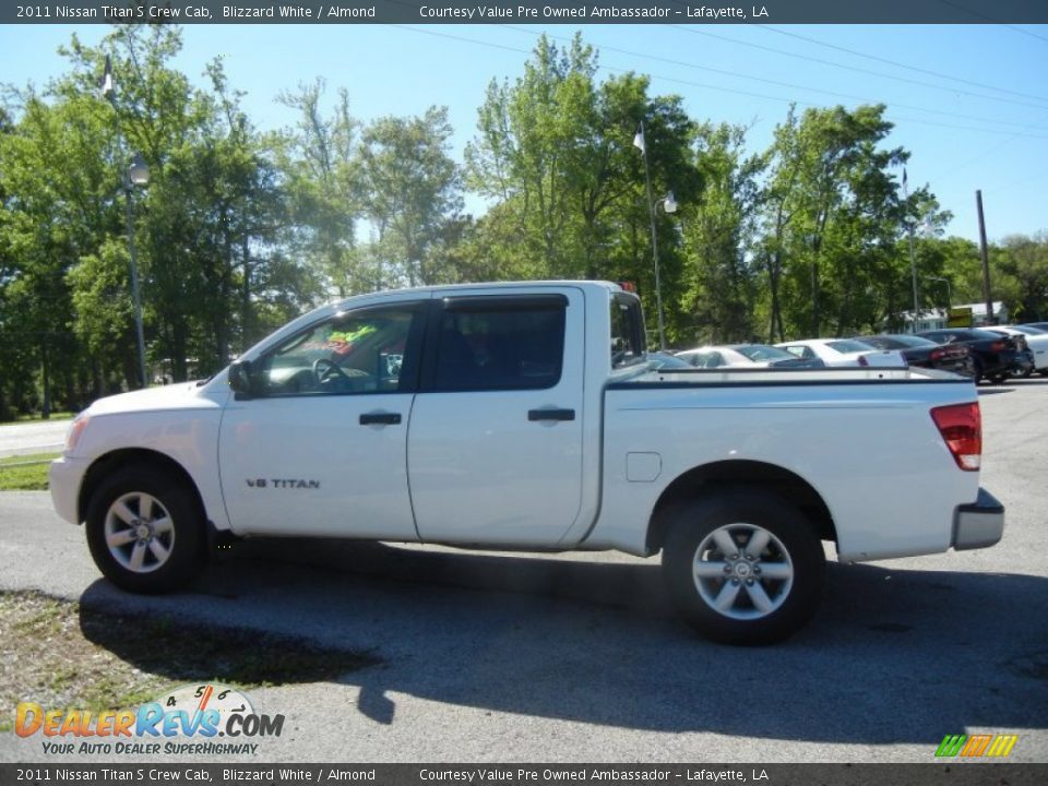 2011 Nissan Titan S Crew Cab Blizzard White / Almond Photo #5