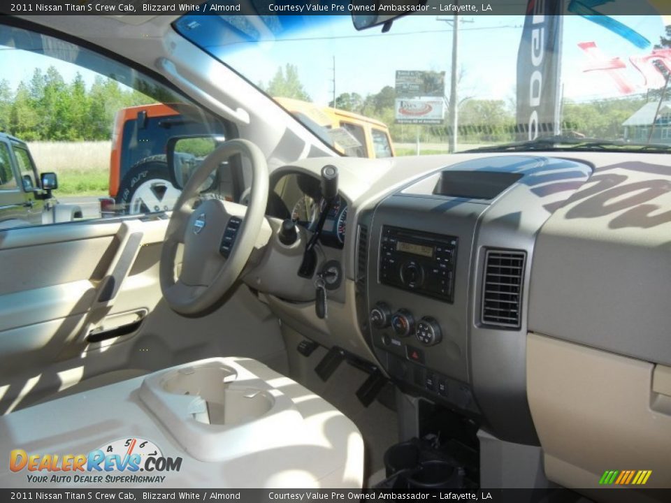 2011 Nissan Titan S Crew Cab Blizzard White / Almond Photo #6