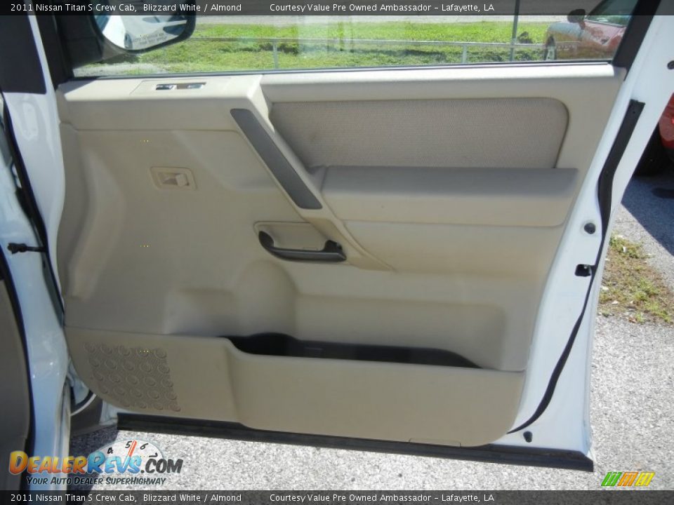 2011 Nissan Titan S Crew Cab Blizzard White / Almond Photo #7