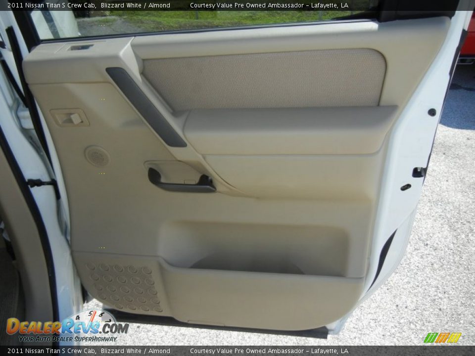 2011 Nissan Titan S Crew Cab Blizzard White / Almond Photo #9
