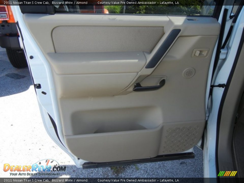 2011 Nissan Titan S Crew Cab Blizzard White / Almond Photo #11