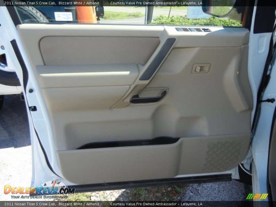 2011 Nissan Titan S Crew Cab Blizzard White / Almond Photo #13