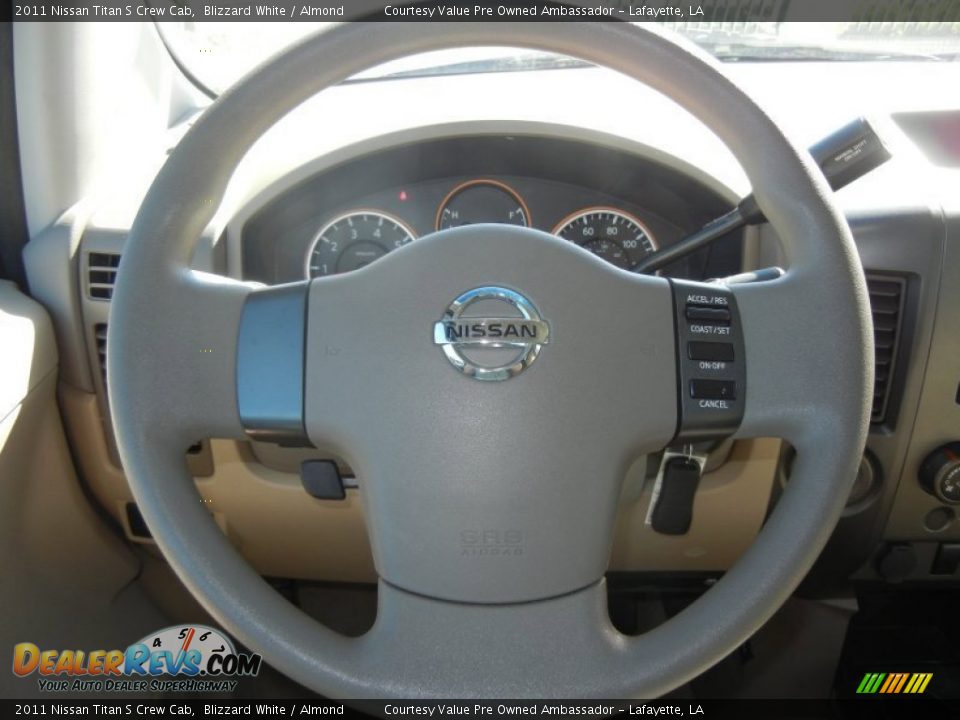 2011 Nissan Titan S Crew Cab Blizzard White / Almond Photo #14