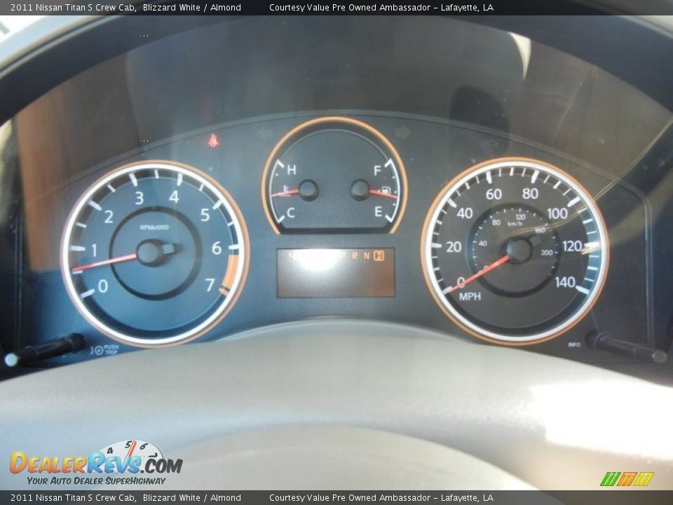 2011 Nissan Titan S Crew Cab Blizzard White / Almond Photo #15