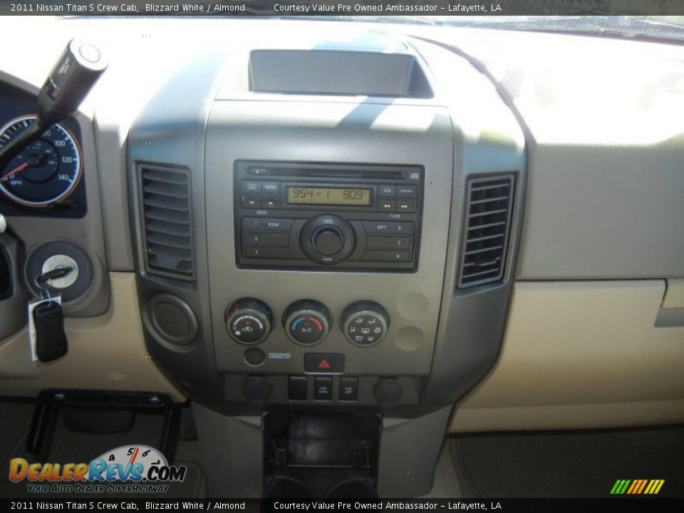 2011 Nissan Titan S Crew Cab Blizzard White / Almond Photo #16