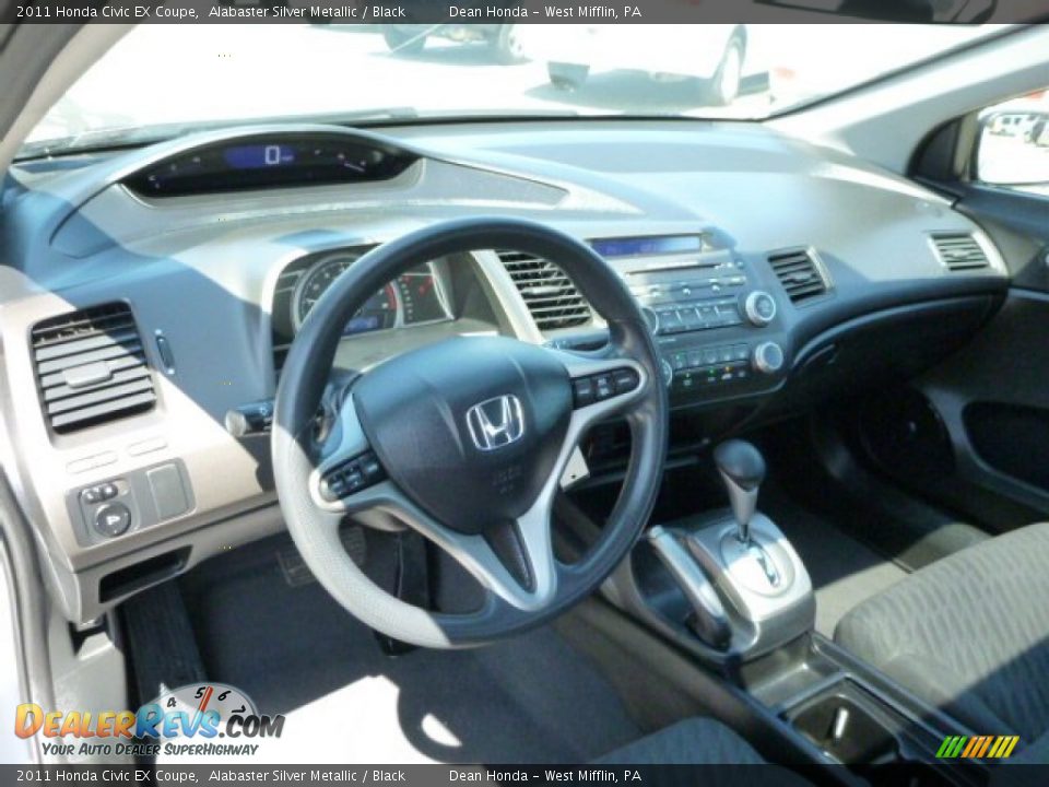 2011 Honda Civic EX Coupe Alabaster Silver Metallic / Black Photo #12