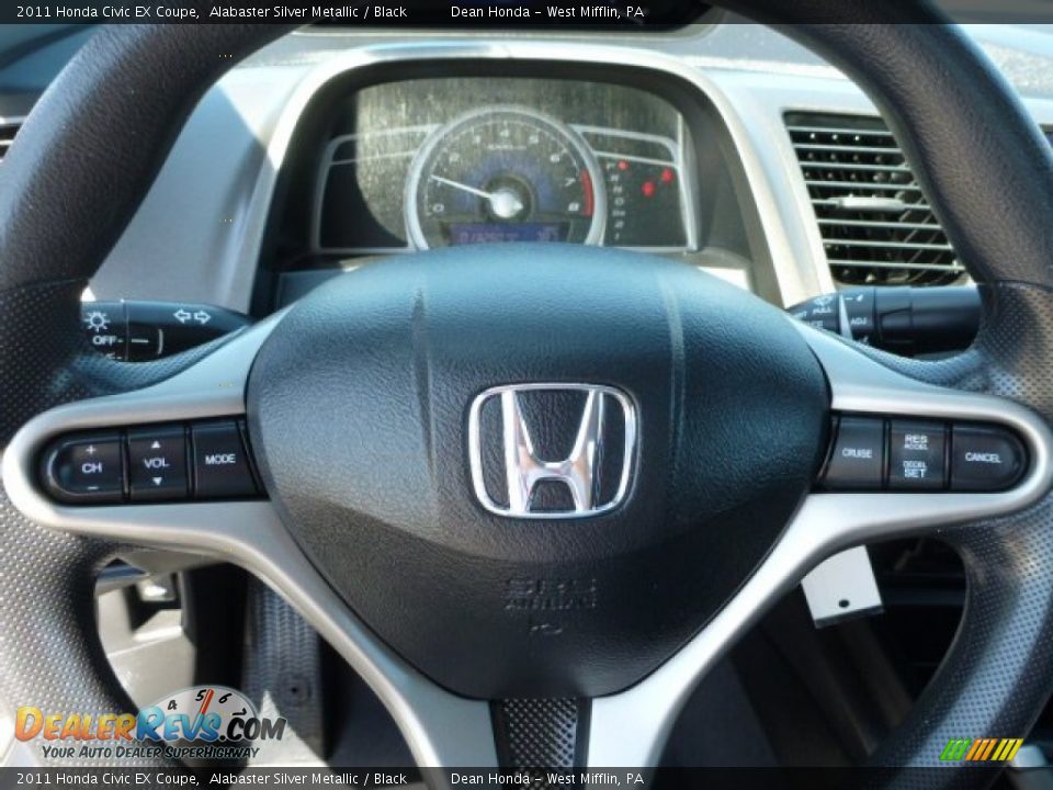 2011 Honda Civic EX Coupe Alabaster Silver Metallic / Black Photo #17