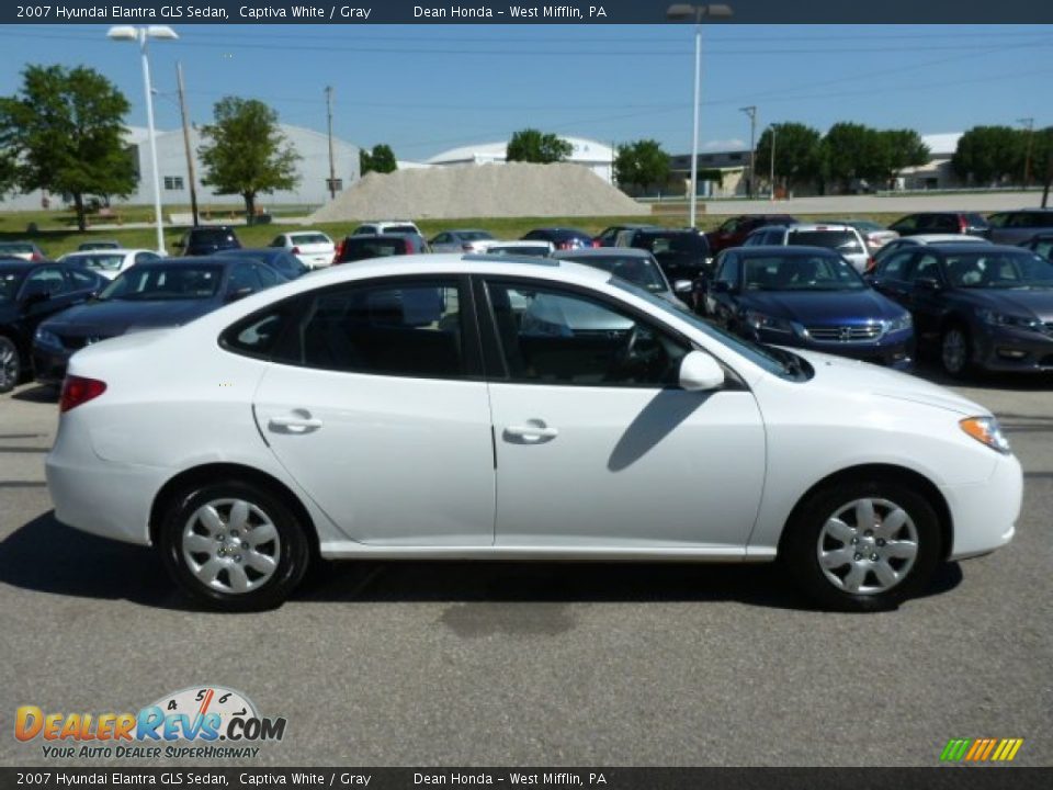 2007 Hyundai Elantra GLS Sedan Captiva White / Gray Photo #2