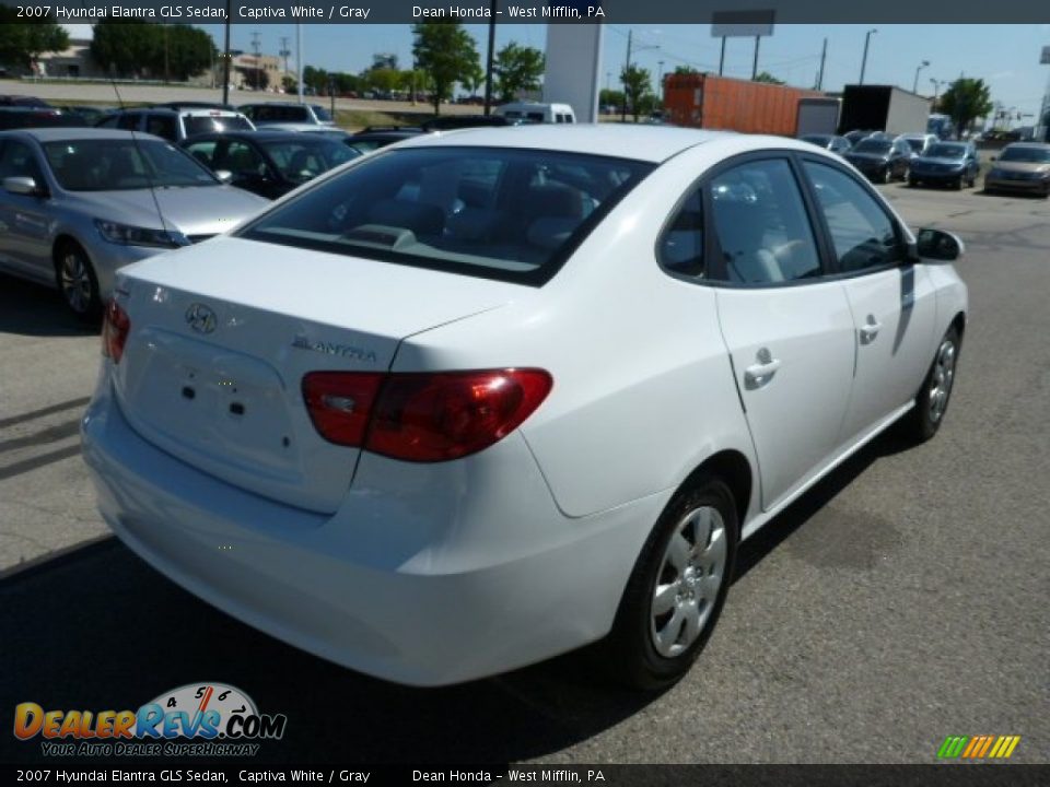 2007 Hyundai Elantra GLS Sedan Captiva White / Gray Photo #3