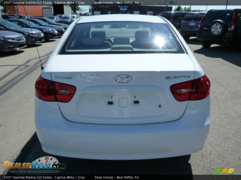 2007 Hyundai Elantra GLS Sedan Captiva White / Gray Photo #4