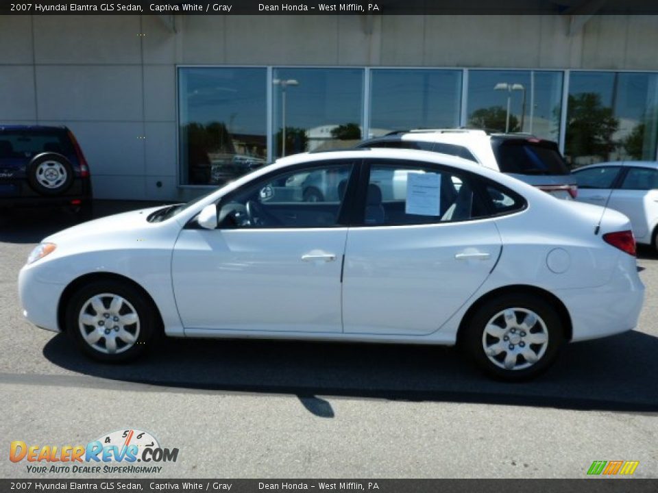 2007 Hyundai Elantra GLS Sedan Captiva White / Gray Photo #6