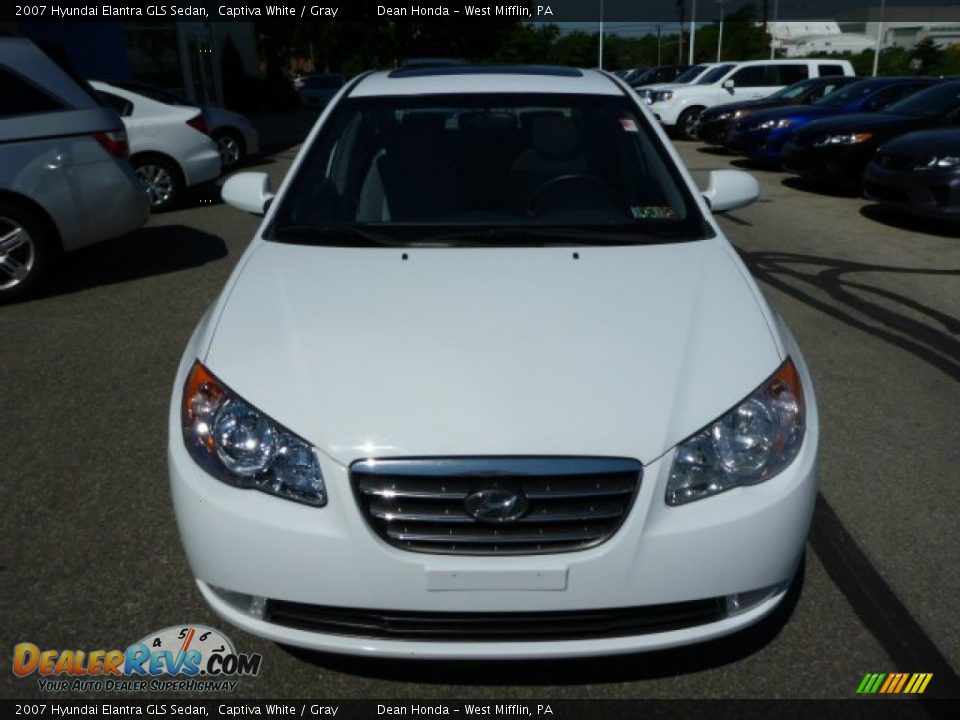 2007 Hyundai Elantra GLS Sedan Captiva White / Gray Photo #8
