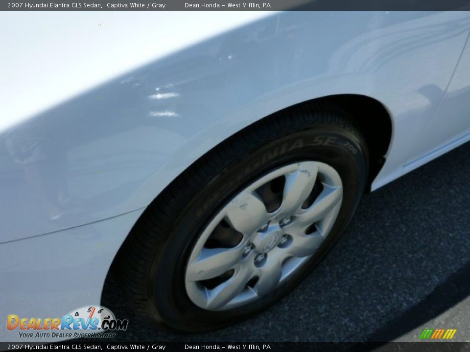 2007 Hyundai Elantra GLS Sedan Captiva White / Gray Photo #9