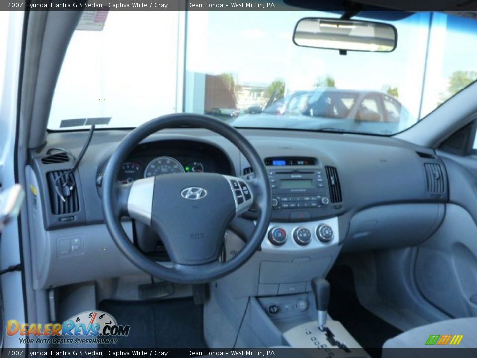 2007 Hyundai Elantra GLS Sedan Captiva White / Gray Photo #12