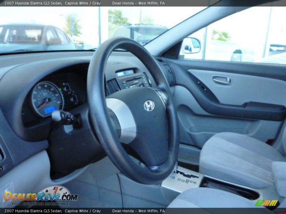 2007 Hyundai Elantra GLS Sedan Captiva White / Gray Photo #15