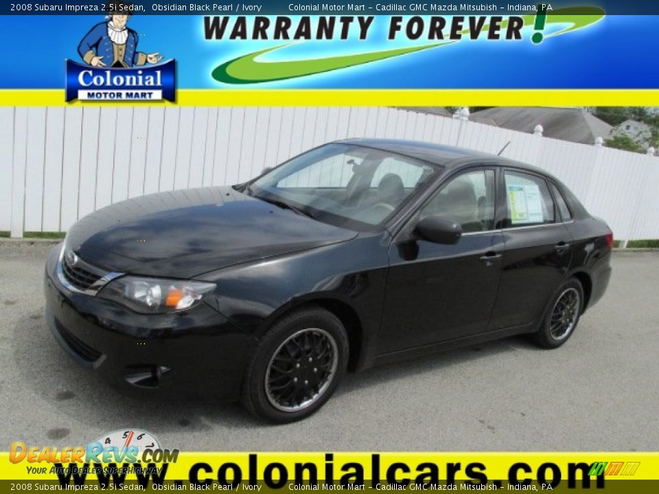2008 Subaru Impreza 2.5i Sedan Obsidian Black Pearl / Ivory Photo #1