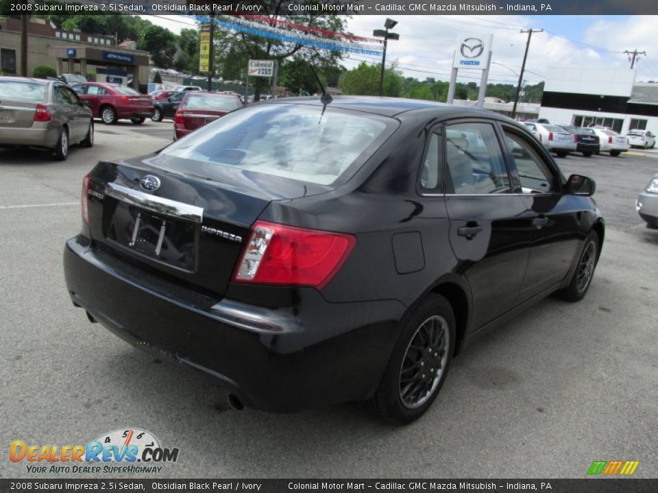 2008 Subaru Impreza 2.5i Sedan Obsidian Black Pearl / Ivory Photo #5