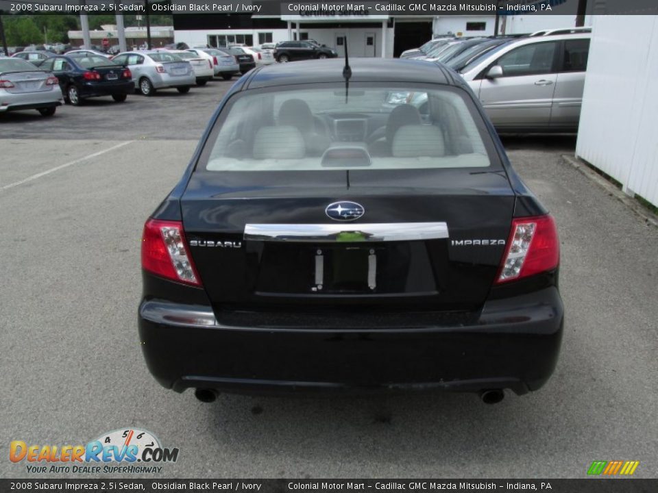 2008 Subaru Impreza 2.5i Sedan Obsidian Black Pearl / Ivory Photo #6