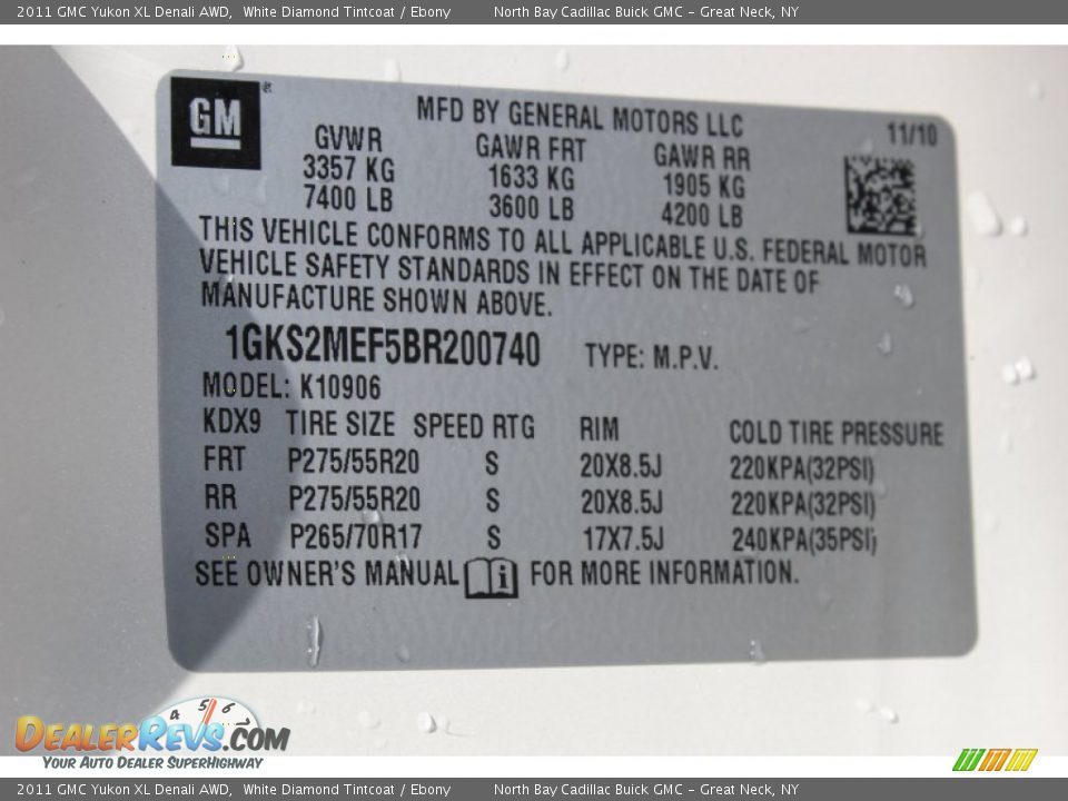 2011 GMC Yukon XL Denali AWD White Diamond Tintcoat / Ebony Photo #32