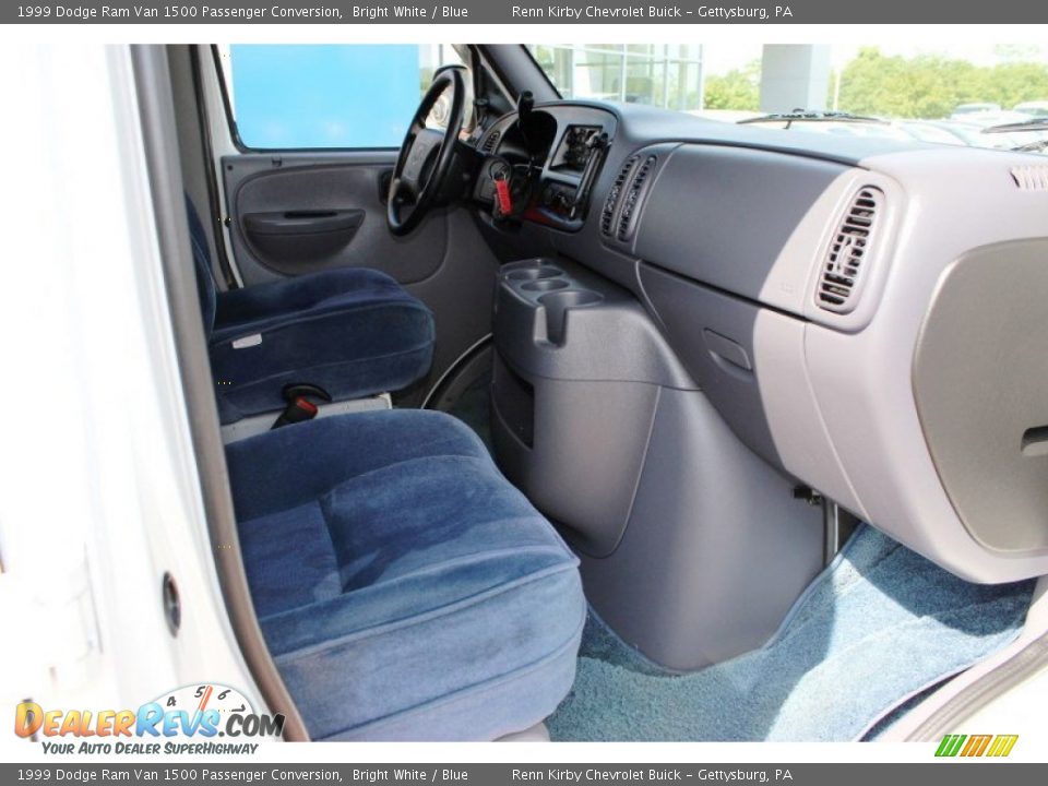 1999 Dodge Ram Van 1500 Passenger Conversion Bright White / Blue Photo #7